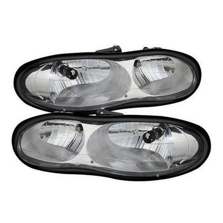 POWERHOUSE 1998-2002 Chevrolet Camaro Housing Euro Headlights - Chrome PO126253